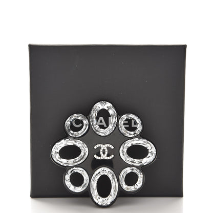 Chanel Resin Crystal CC Logo Brooch Black 5 of 5