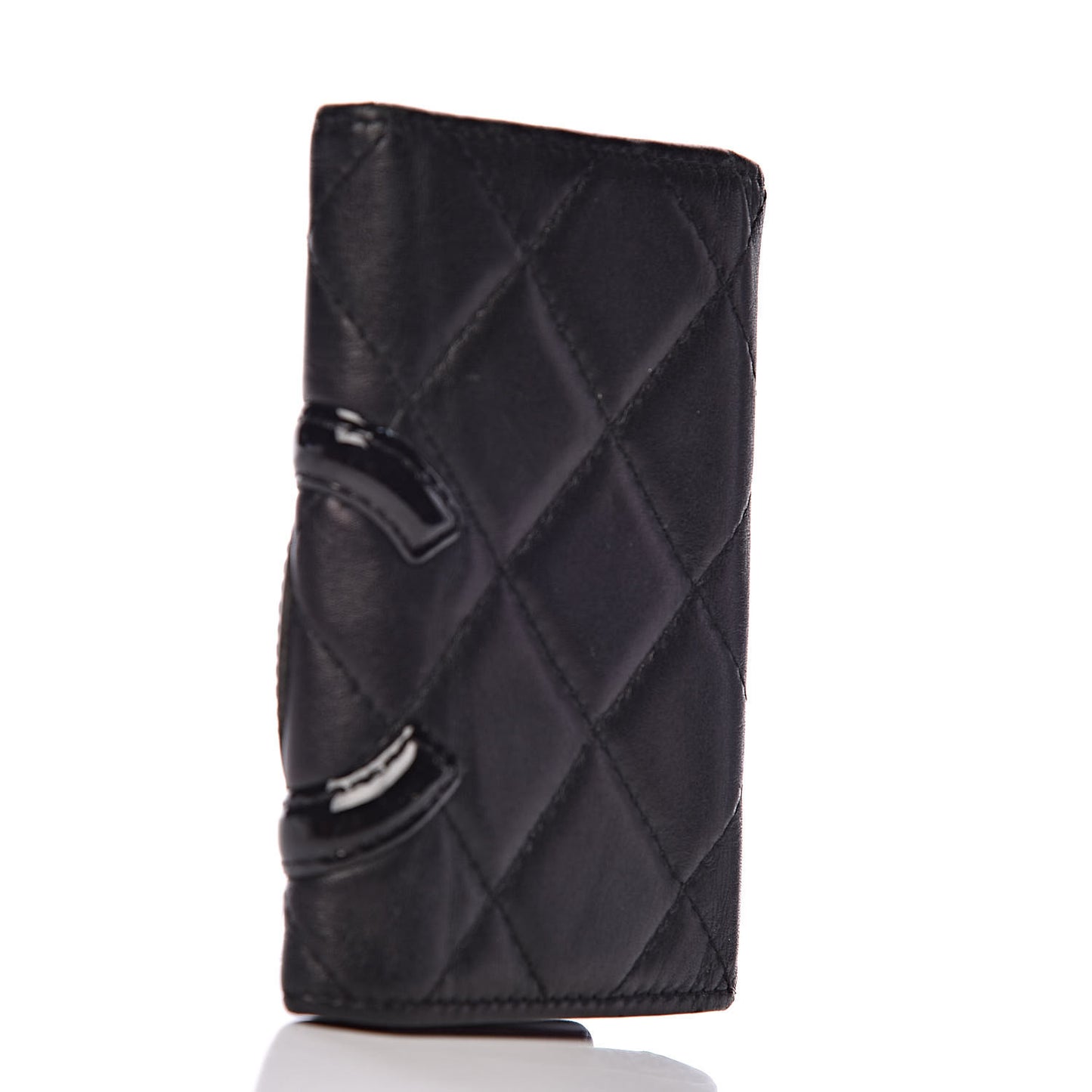 Calfskin Quilted Cambon 6 Key Holder Black