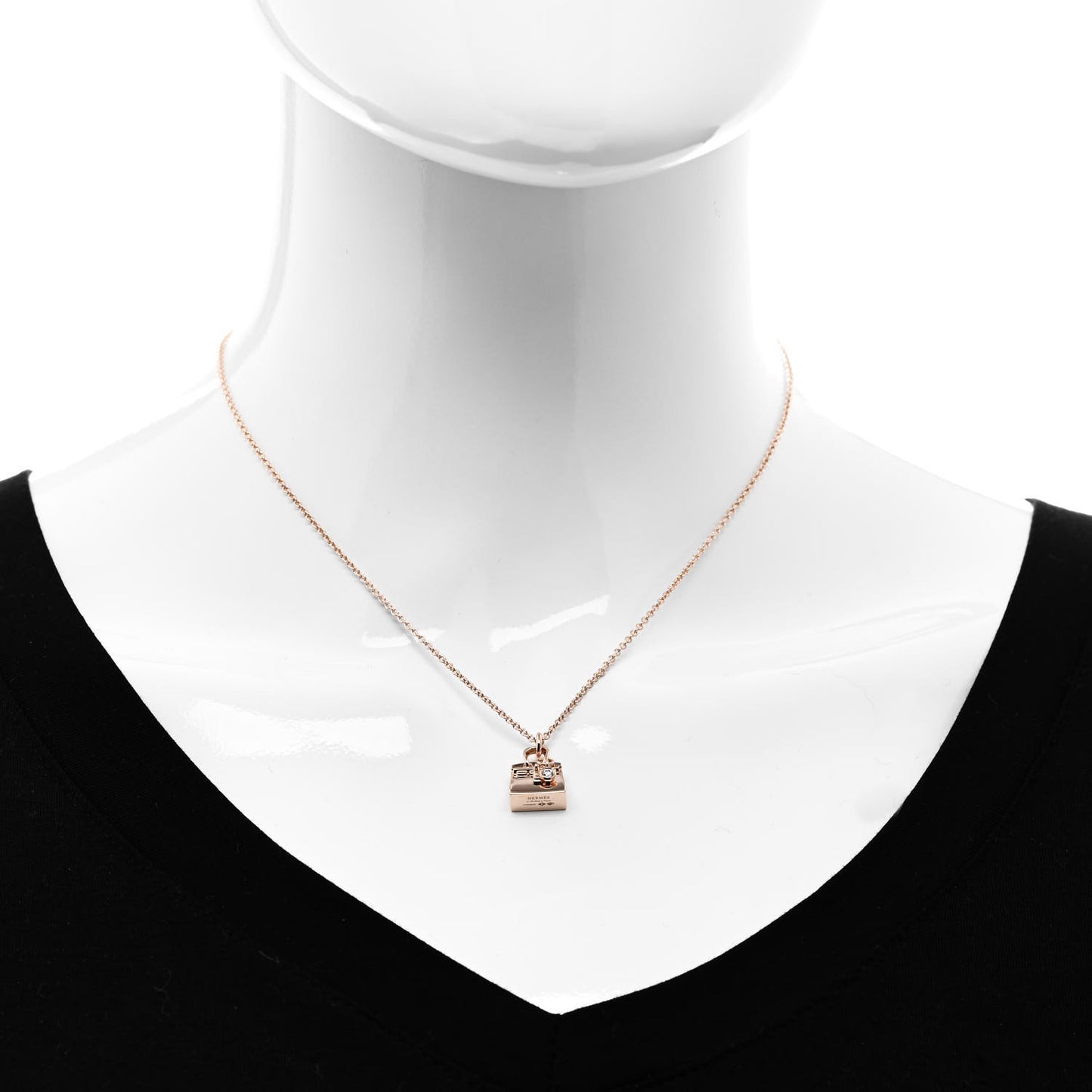 18K Rose Gold Diamond Kelly Pendant Necklace