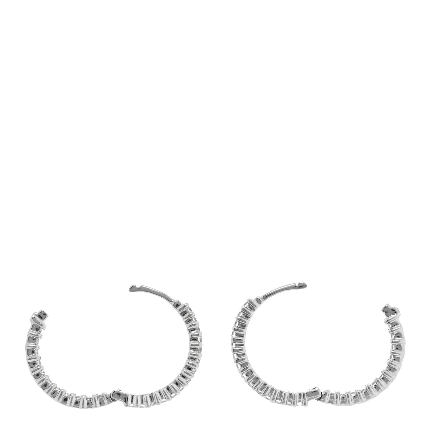 18K White Gold Diamond 1.00ctw Inside Out Hoop Earrings