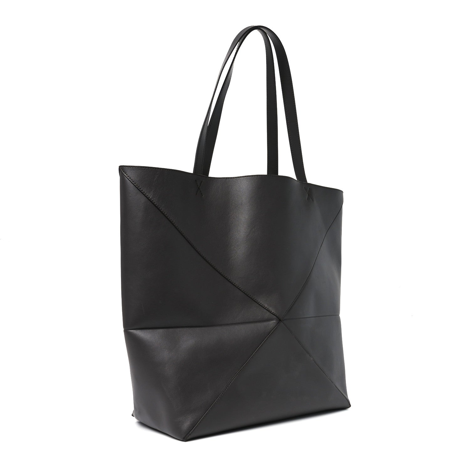 Loewe Shiny Calfskin Large Puzzle Fold Tote Dark Grey 3 of 10