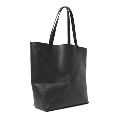 Loewe Shiny Calfskin Large Puzzle Fold Tote Dark Grey 3 of 10