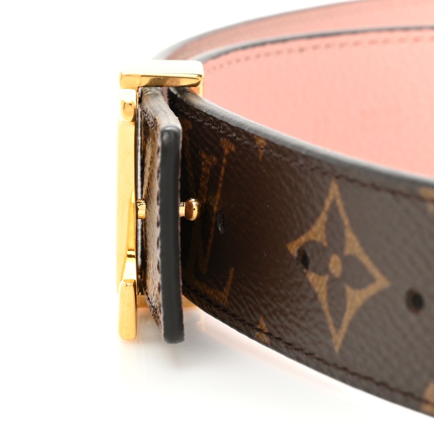 Louis Vuitton Calfskin Monogram 30mm LV Initiales Reversible Belt 80 32 Rose Ballerine 3 of 5