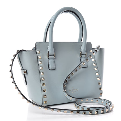 Valentino Garavani Vitello Mini Rockstud Double Handle Tote Sky Sorbet 3 of 11