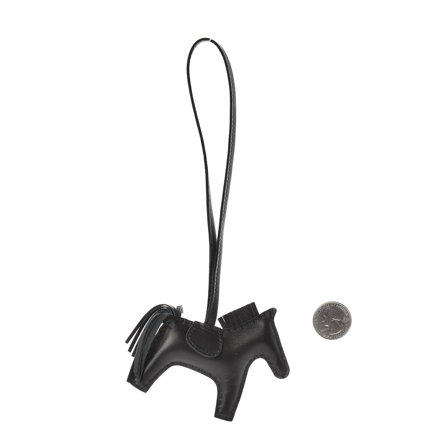 Milo Lambskin Grigri Rodeo Horse Bag Charm PM So Black