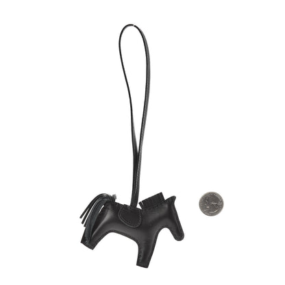 Hermes Milo Lambskin Grigri Rodeo Horse Bag Charm PM So Black 2 of 5