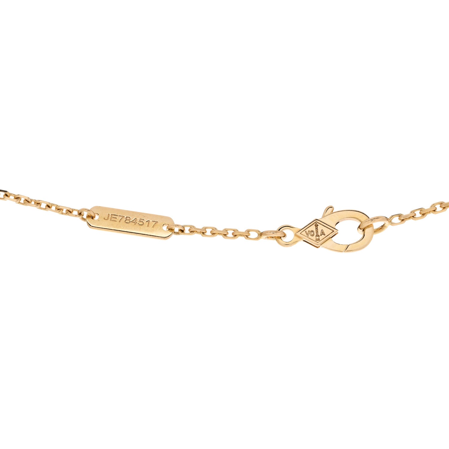 Van Cleef & Arpels 18K Yellow Gold Mother of Pearl Vintage Alhambra Pendant Necklace 4 of 5