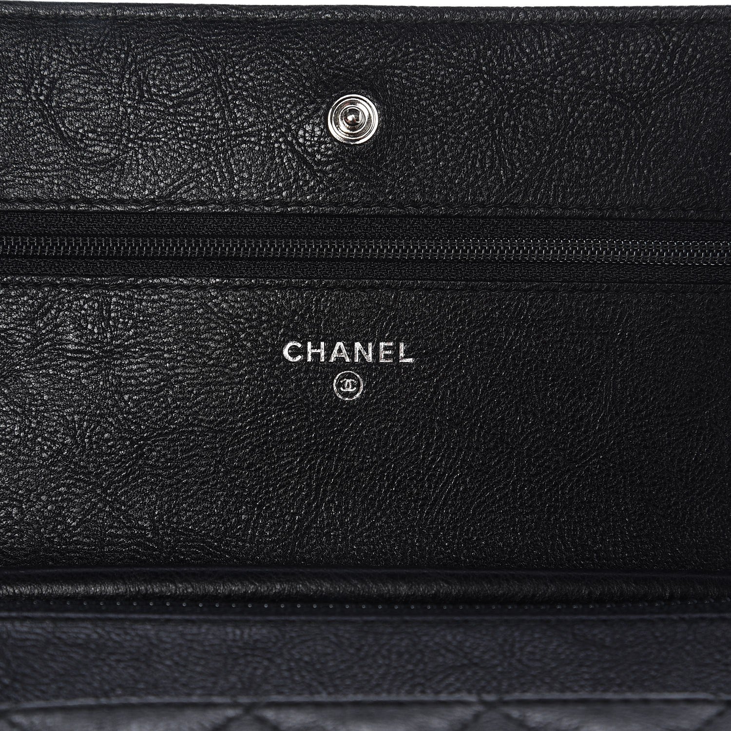 Chanel Crumpled Calfskin Quilted Wallet On Chain WOC So Black 6 of 9