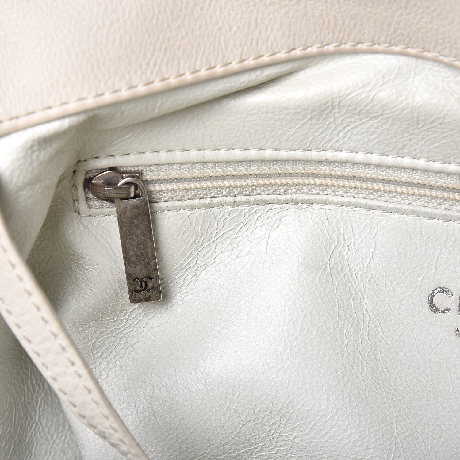 Chanel Calfskin Large East West Modern Chain Tote White 9 of 24