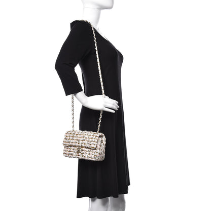 Chanel Tweed Quilted Mini Rectangular Flap White 2 of 11