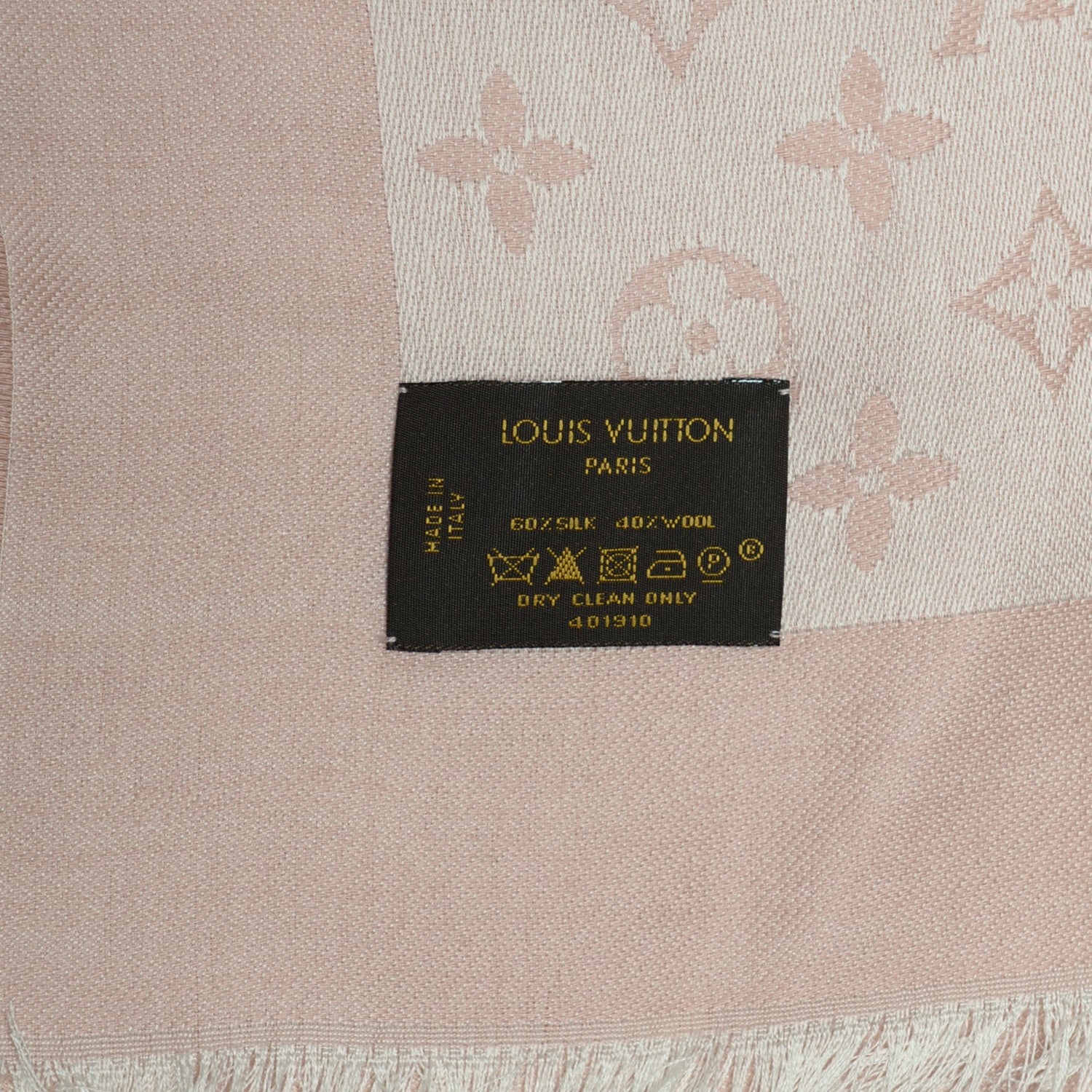 Louis Vuitton Silk Wool Monogram Denim Shawl Rose 5 of 6