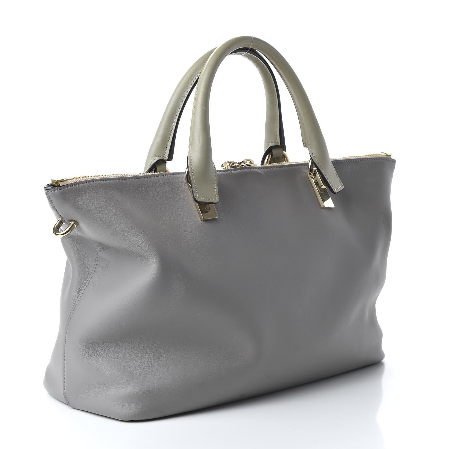 Chloe Smooth Calfskin Small Baylee Tote Marshmallow Cashmere Grey 3 of 9