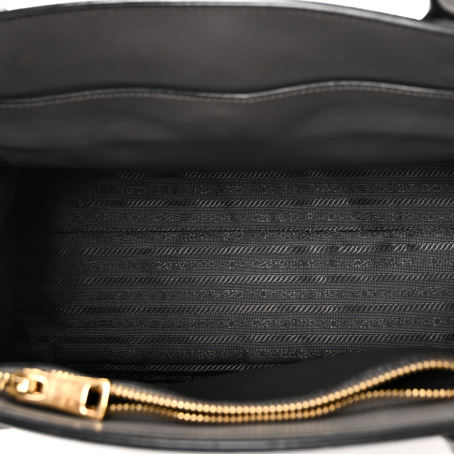 Prada Saffiano Cuir Calfskin Medium Monochrome Top Handle Tote Ardesia 5 of 12