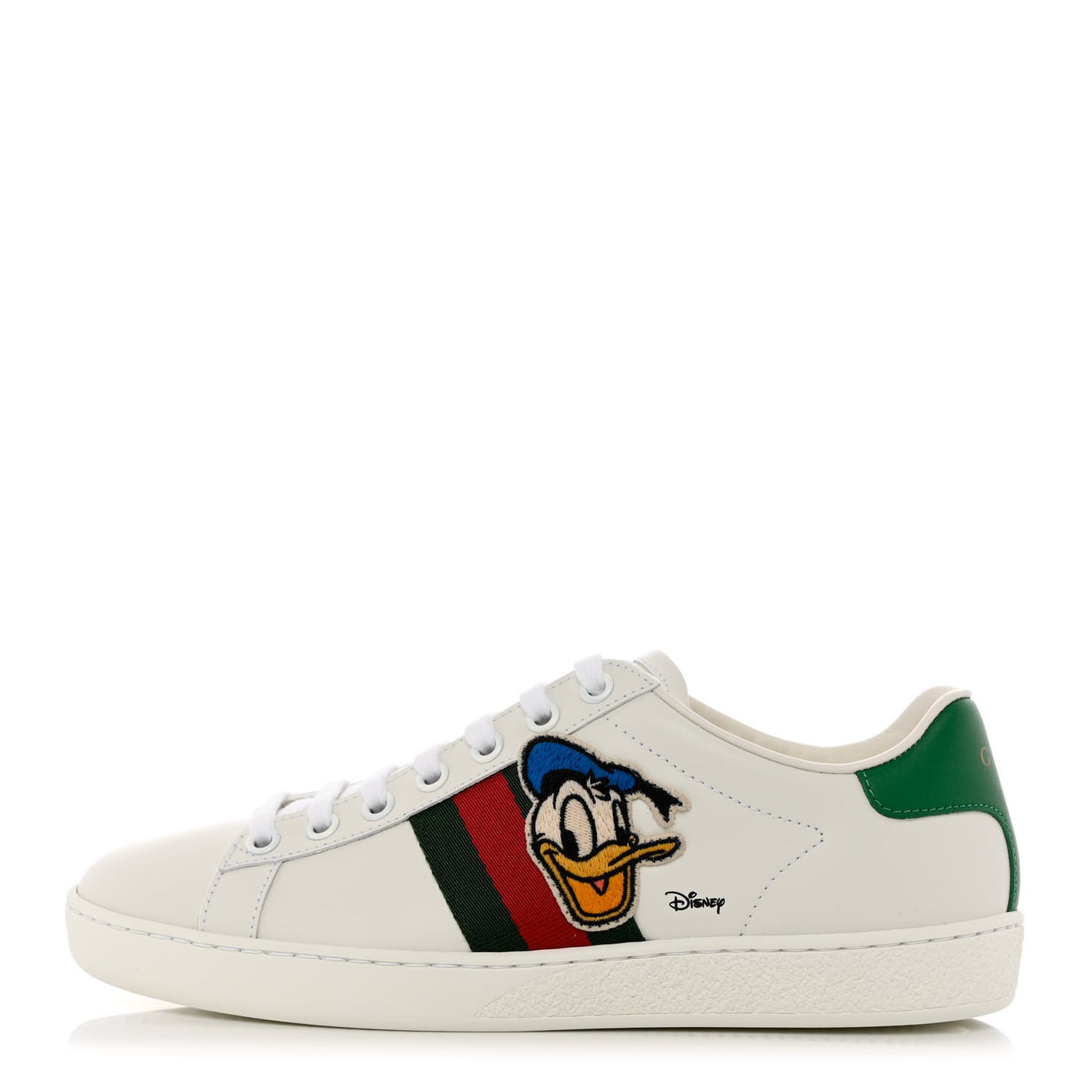 X DISNEY Calfskin Miro Soft Web Donald Duck Womens Ace Sneakers 36 White New Shamarock