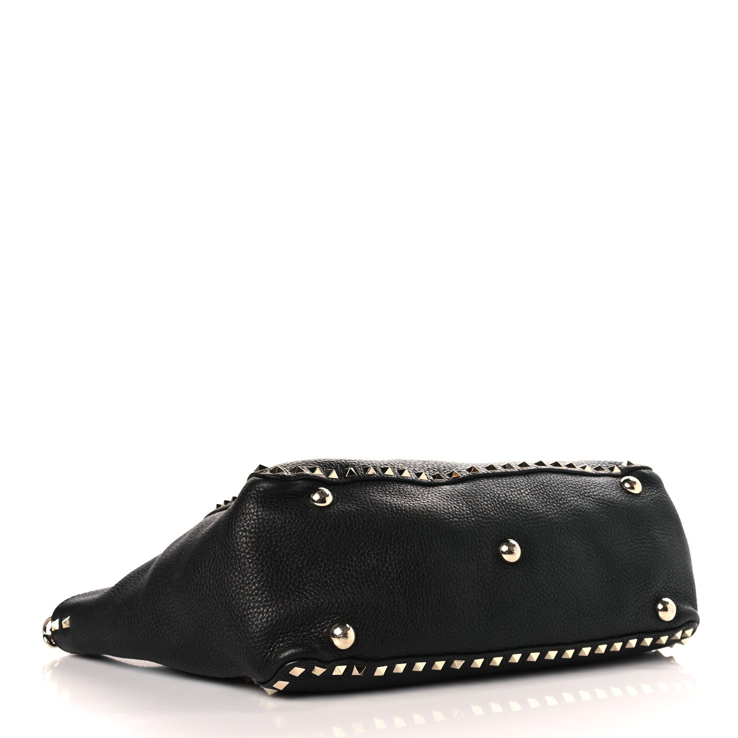 Valentino Garavani Pebbled Calfskin Medium Rockstud Tote Black 4 of 8