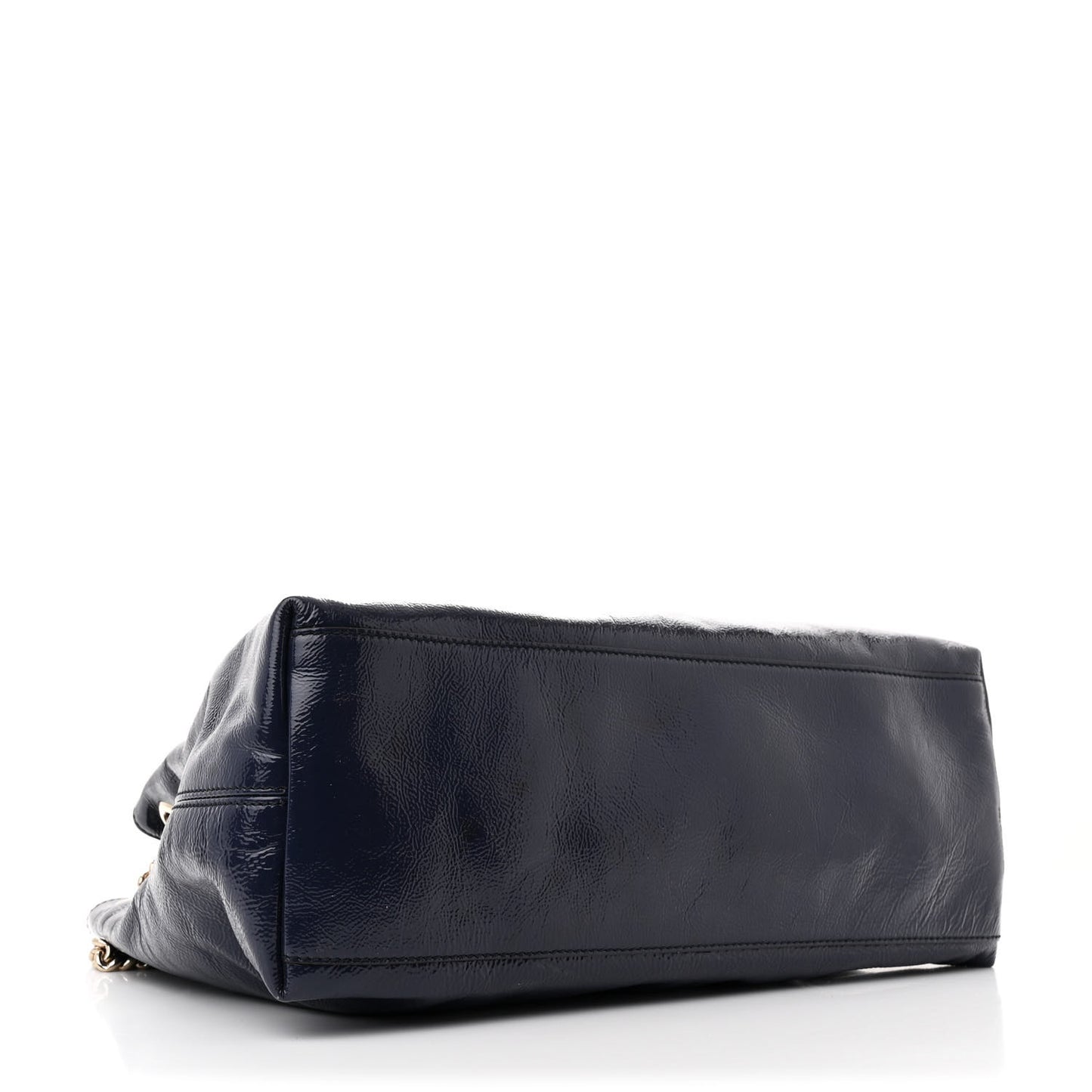 Vernice Naplack  Medium Soho Chain Shoulder Bag Uniform Blue