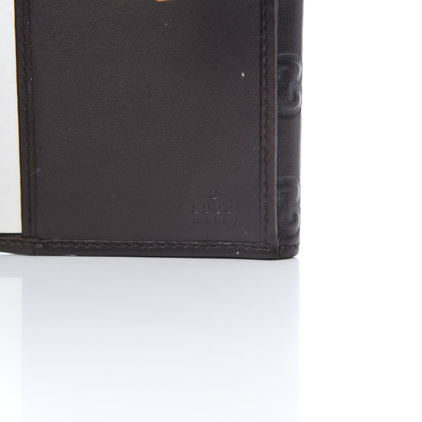 Guccissima Margaux Calfskin Icon Bar Continental Flap Wallet Chocolate