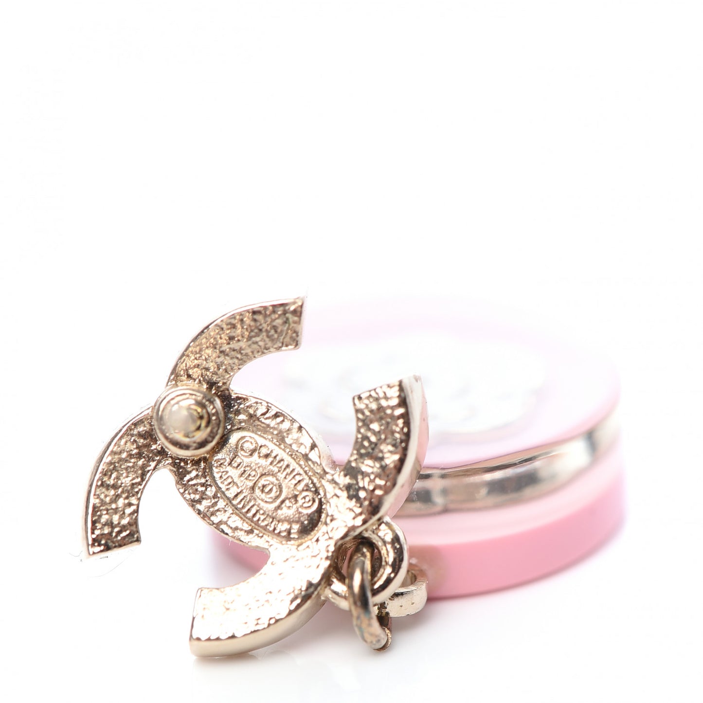 Resin Enamel Pearl CC Flower Drop Earrings Pink