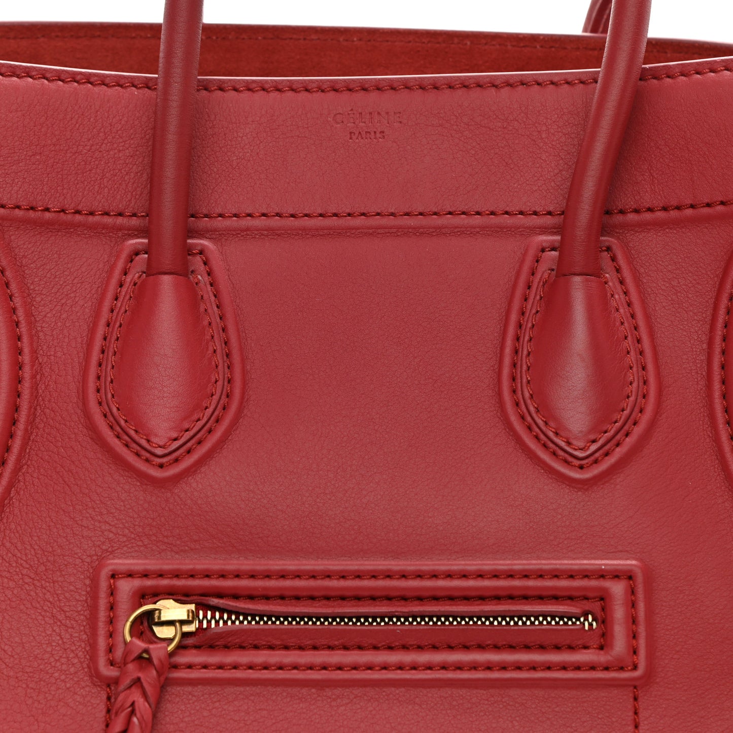 Supple Calfskin Medium Phantom Luggage Red