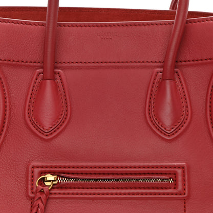 Celine Supple Calfskin Medium Phantom Luggage Red 9 of 11