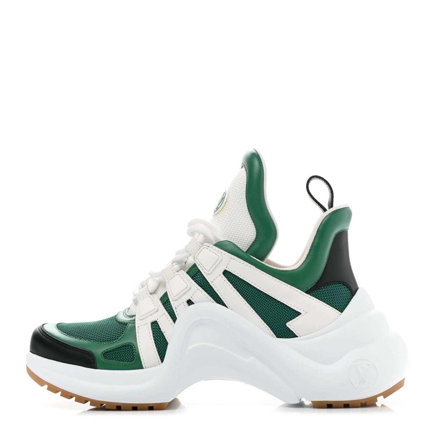 Calfskin Technical Nylon LV Archlight Sneakers 37 Green