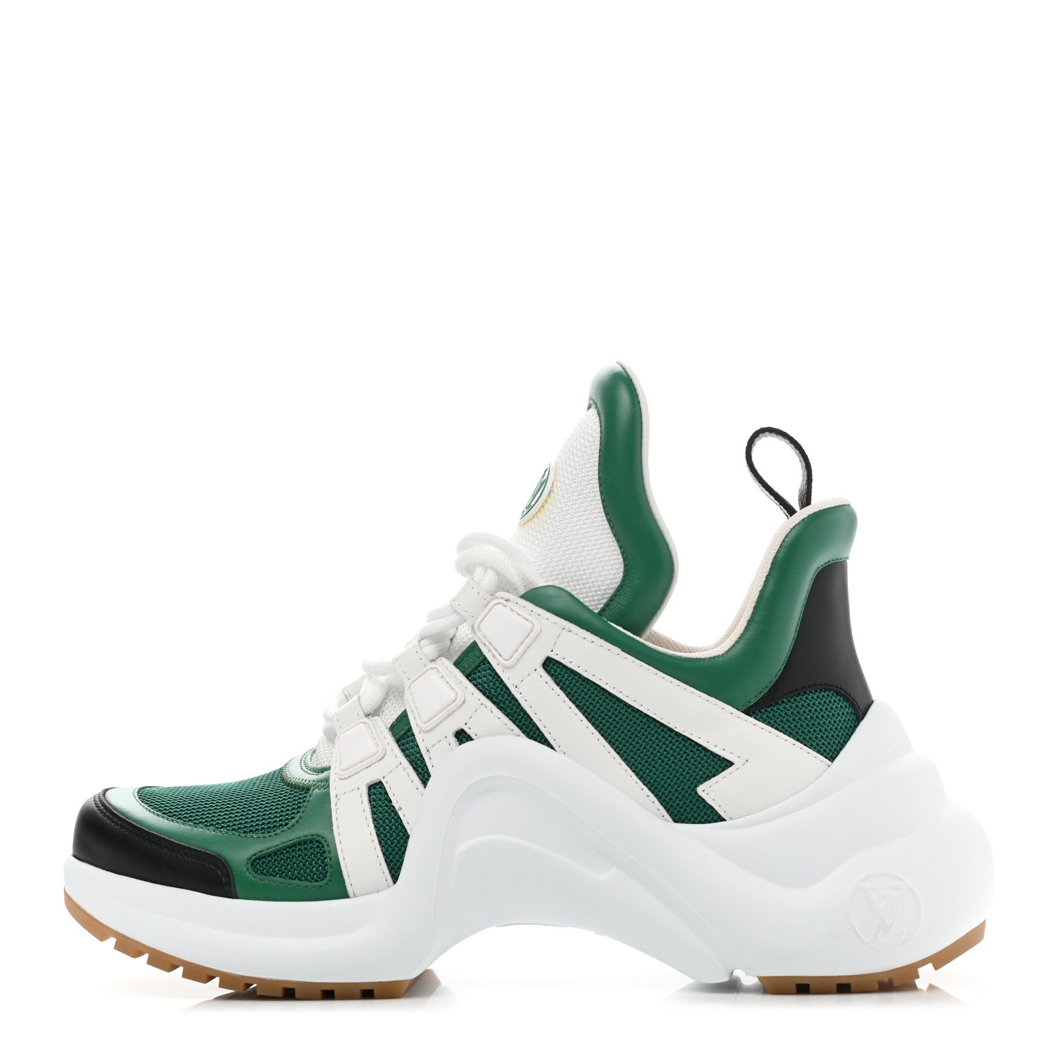 Louis Vuitton Calfskin Technical Nylon LV Archlight Sneakers 37 Green 1 of 14