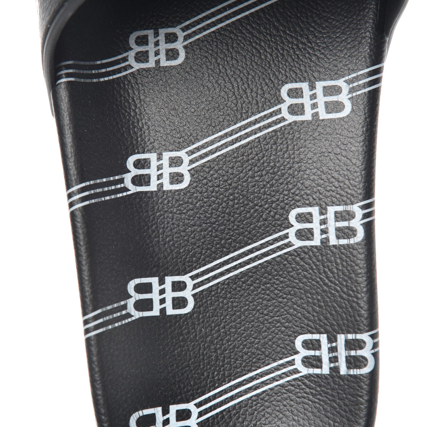 Rubber License Logo Print Mens Pool Slide Sandals 41 Black White