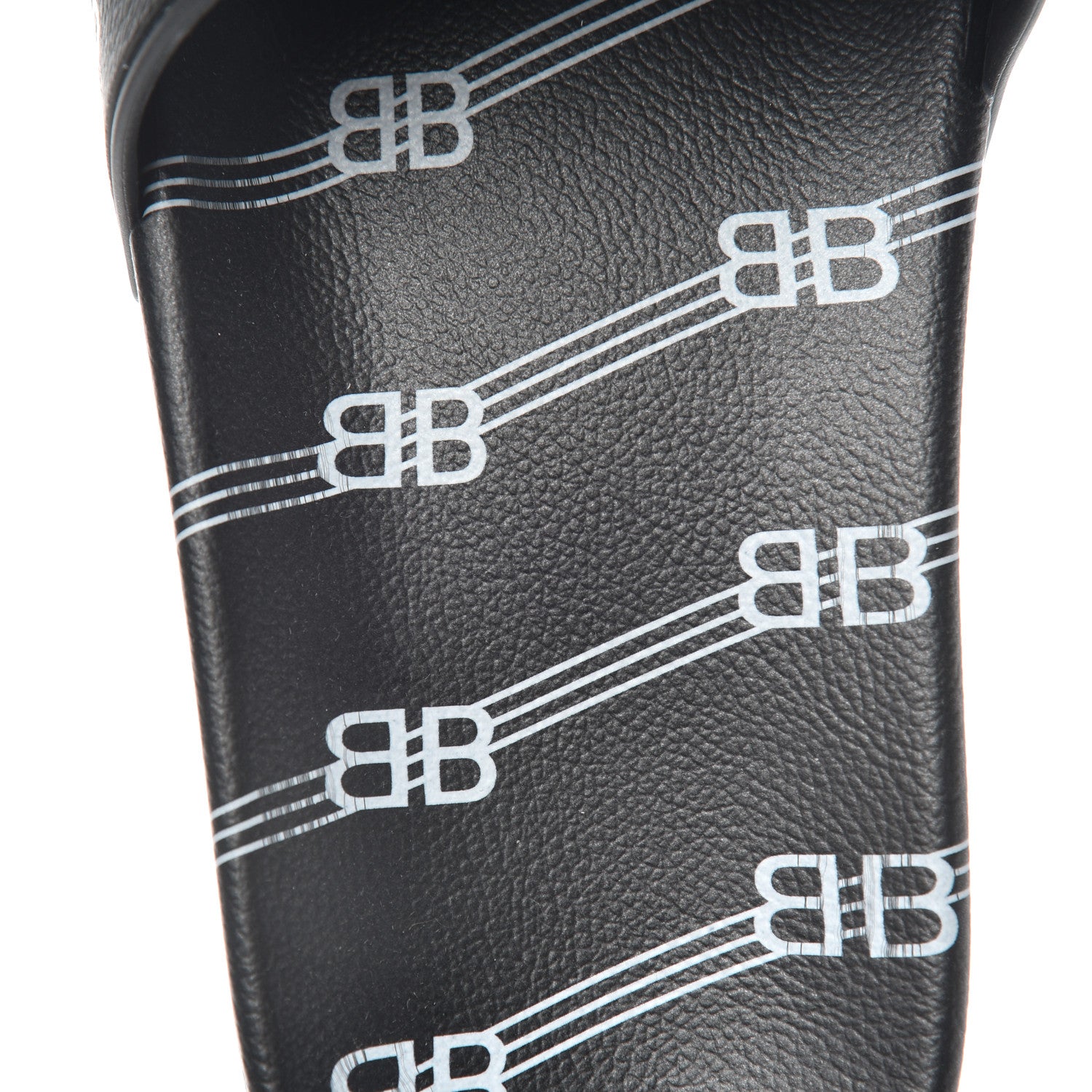 Balenciaga Rubber License Logo Print Mens Pool Slide Sandals 41 Black White 6 of 9