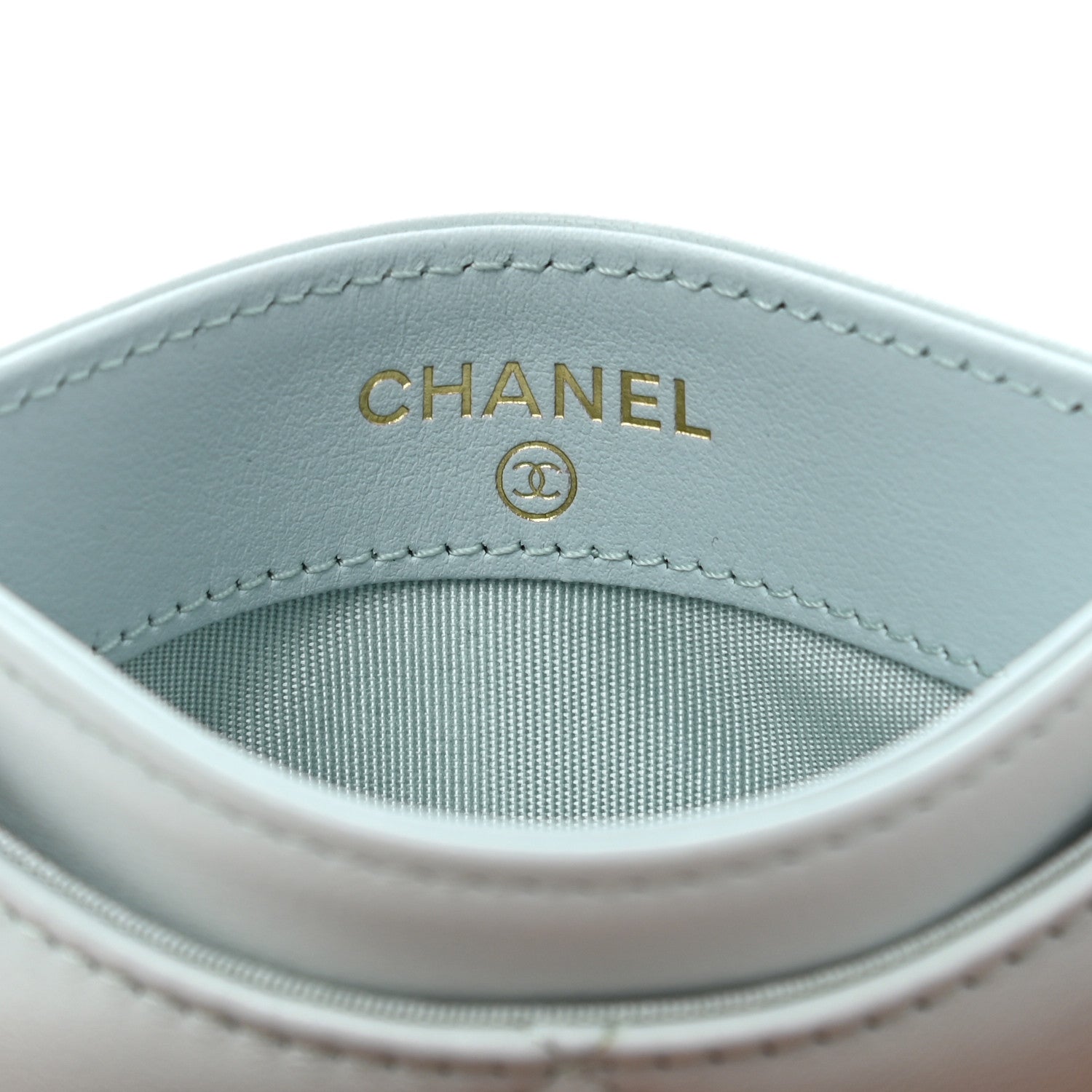Chanel Lambskin Quilted Chanel 19 Card Holder Light Blue 6 of 9
