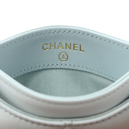 Chanel Lambskin Quilted Chanel 19 Card Holder Light Blue 6 of 9