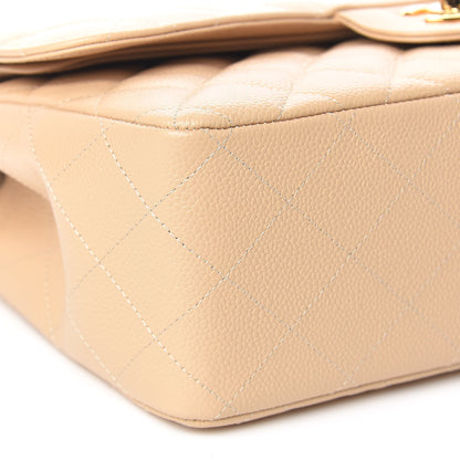 Chanel Caviar Quilted Jumbo Double Flap Beige Clair 8 of 11