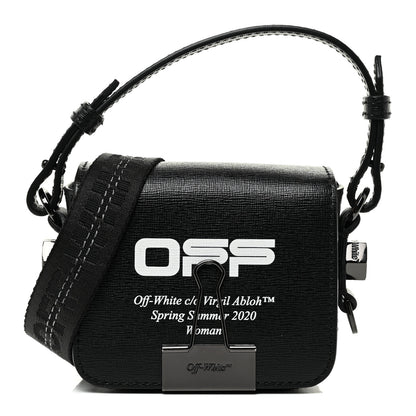 Off-White Saffiano Logo Baby Flap Bag Black White 1 of 14