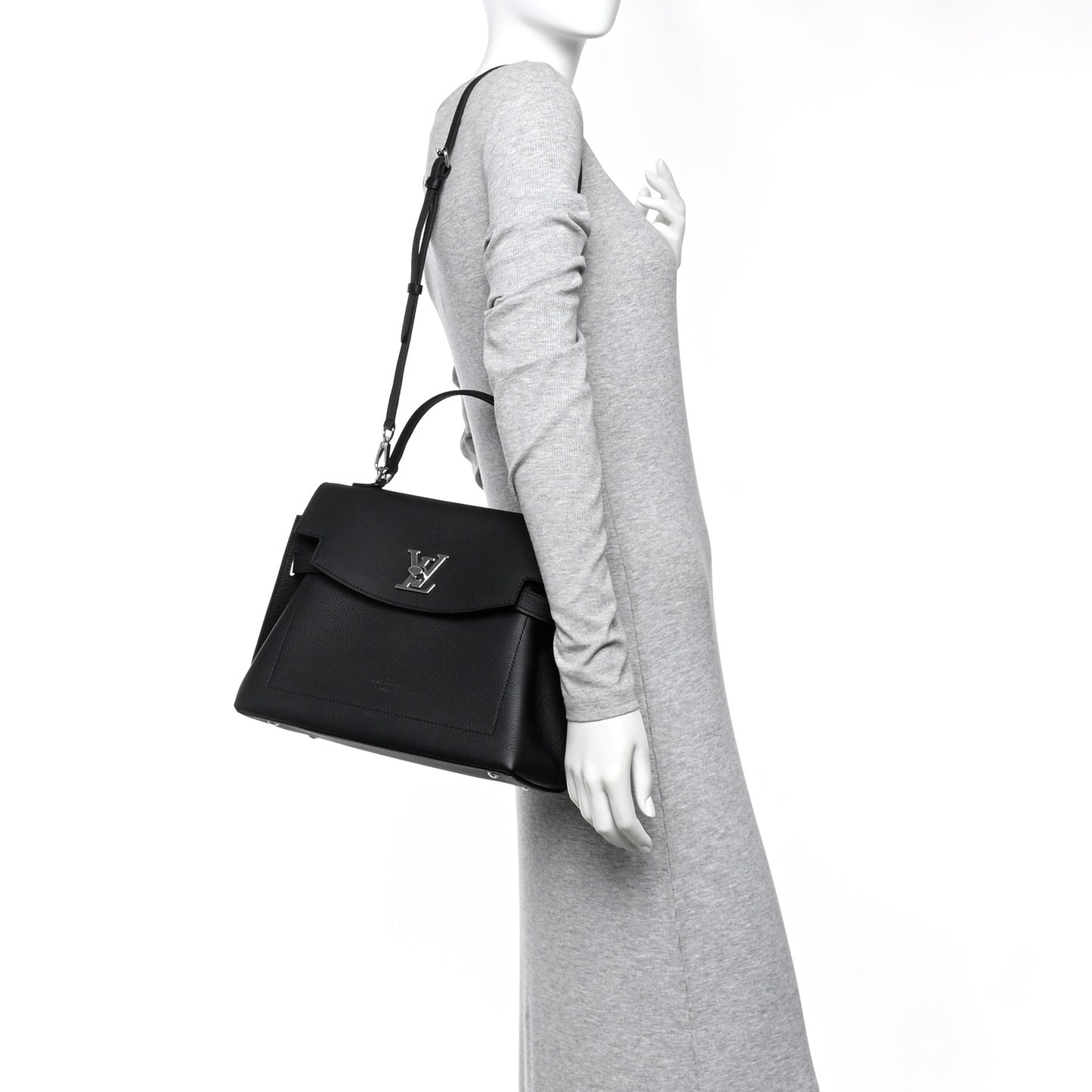 Soft Calfskin Lockme Ever MM Black