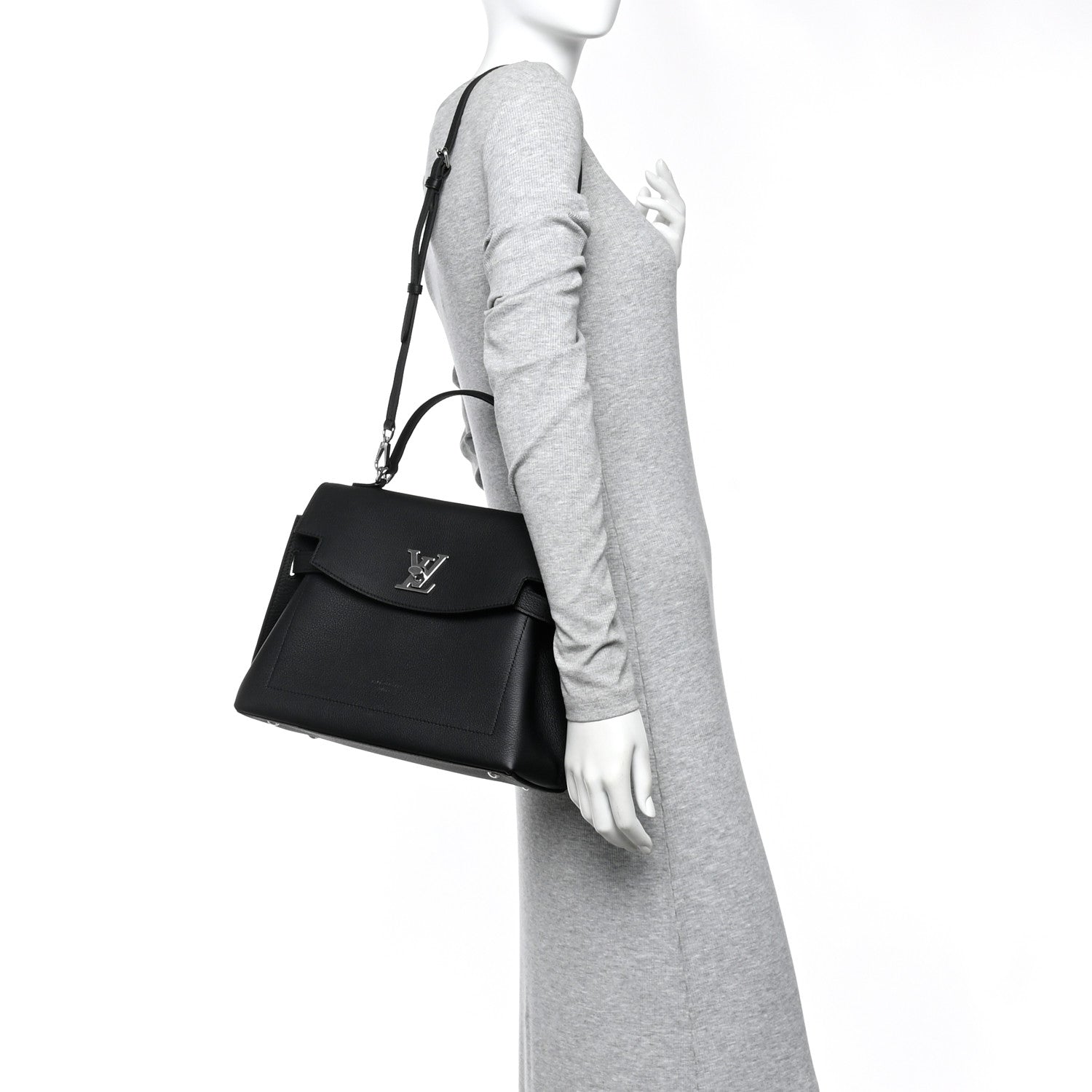 Louis Vuitton Soft Calfskin Lockme Ever MM Black 2 of 9
