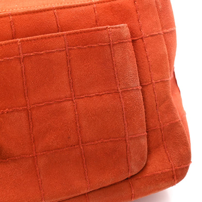 Chanel Suede Square Double Stitch Flap Orange 14 of 17