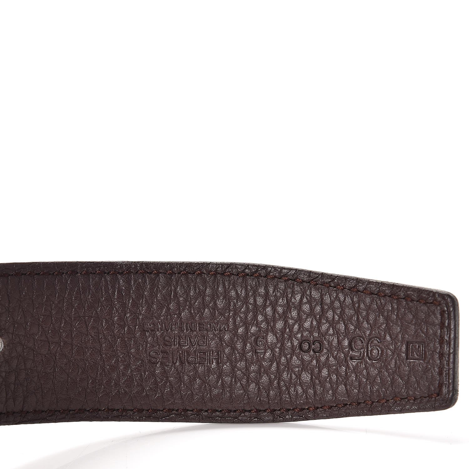Hermes Box Togo 32mm H Belt 95 Black Chocolate 5 of 7