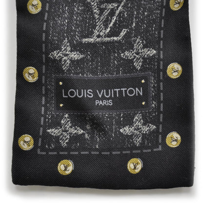 Louis Vuitton Silk Monogram New Denim Bandana Black 2 of 4