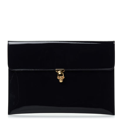 Alexander McQueen Patent Skull Lock Envelope Clutch 1 of 7