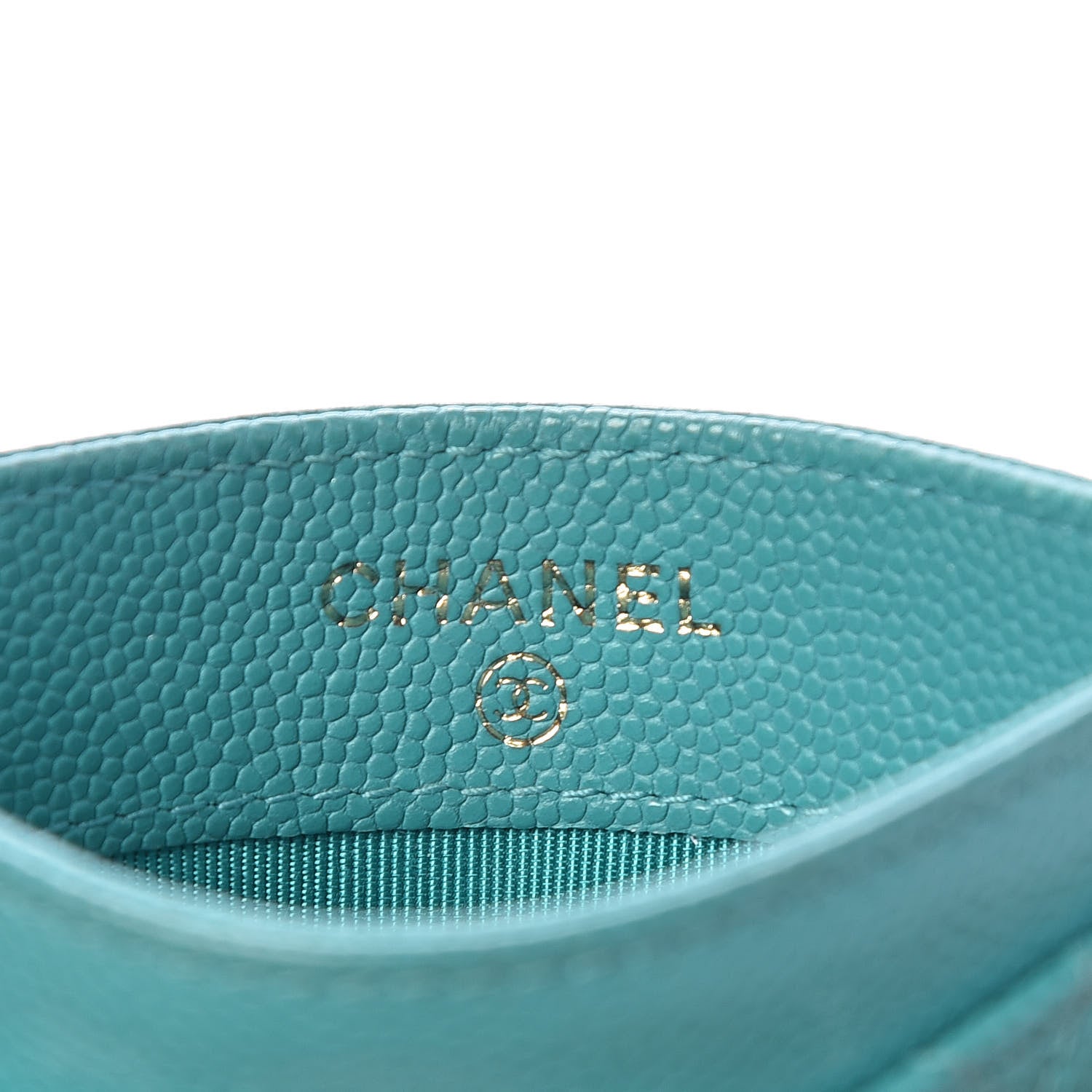 Chanel Caviar Quilted Card Holder Turquoise 6 of 12