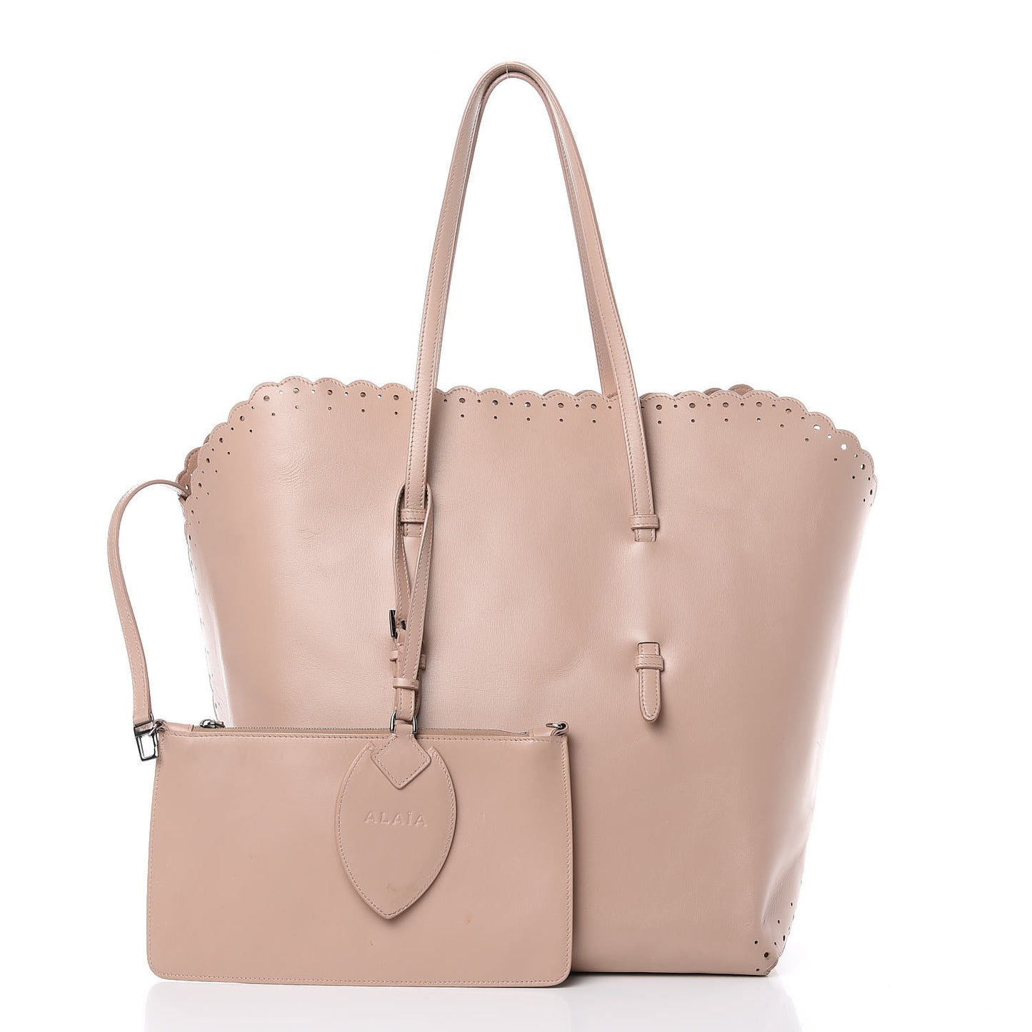 Calfskin Scalloped Trim Bag Blush