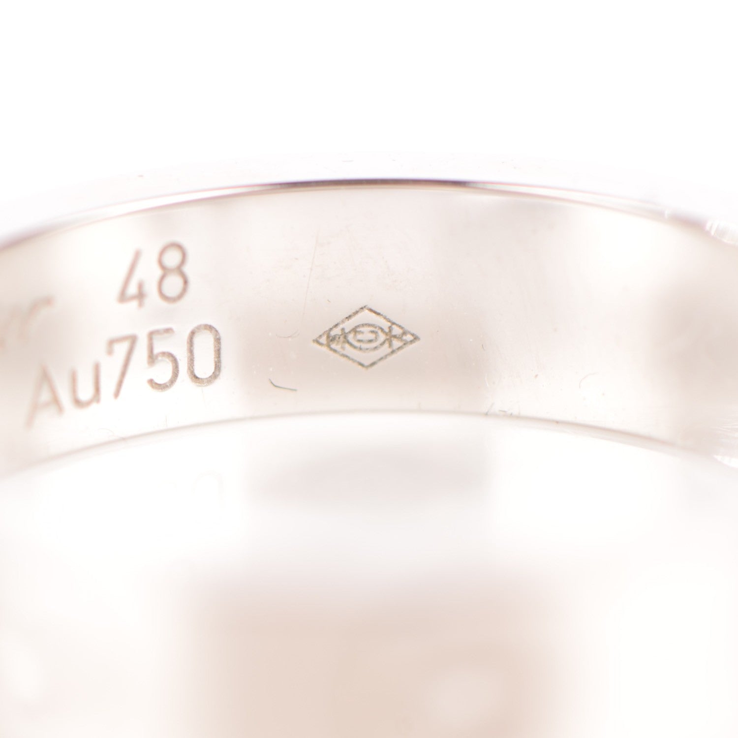 Cartier 18K White Gold Diamond 4mm LOVE Ring 48 4.25 5 of 6