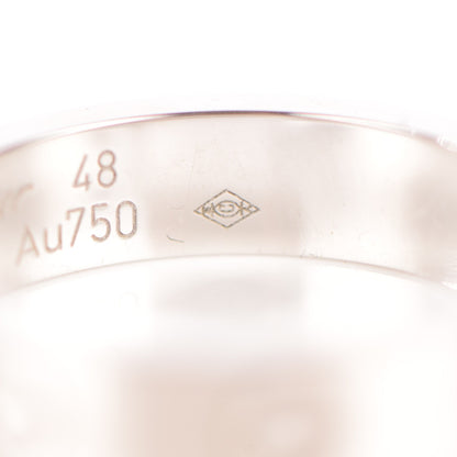 Cartier 18K White Gold Diamond 4mm LOVE Ring 48 4.25 5 of 6