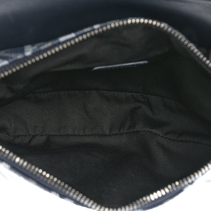 Christian Dior Coated Canvas Calfskin CD Diamond Mens Saddle Bag Navy 5 of 11