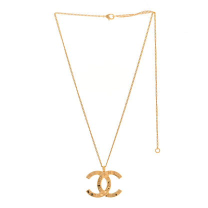 Chanel Metal CC Paris Button Necklace Gold 3 of 6