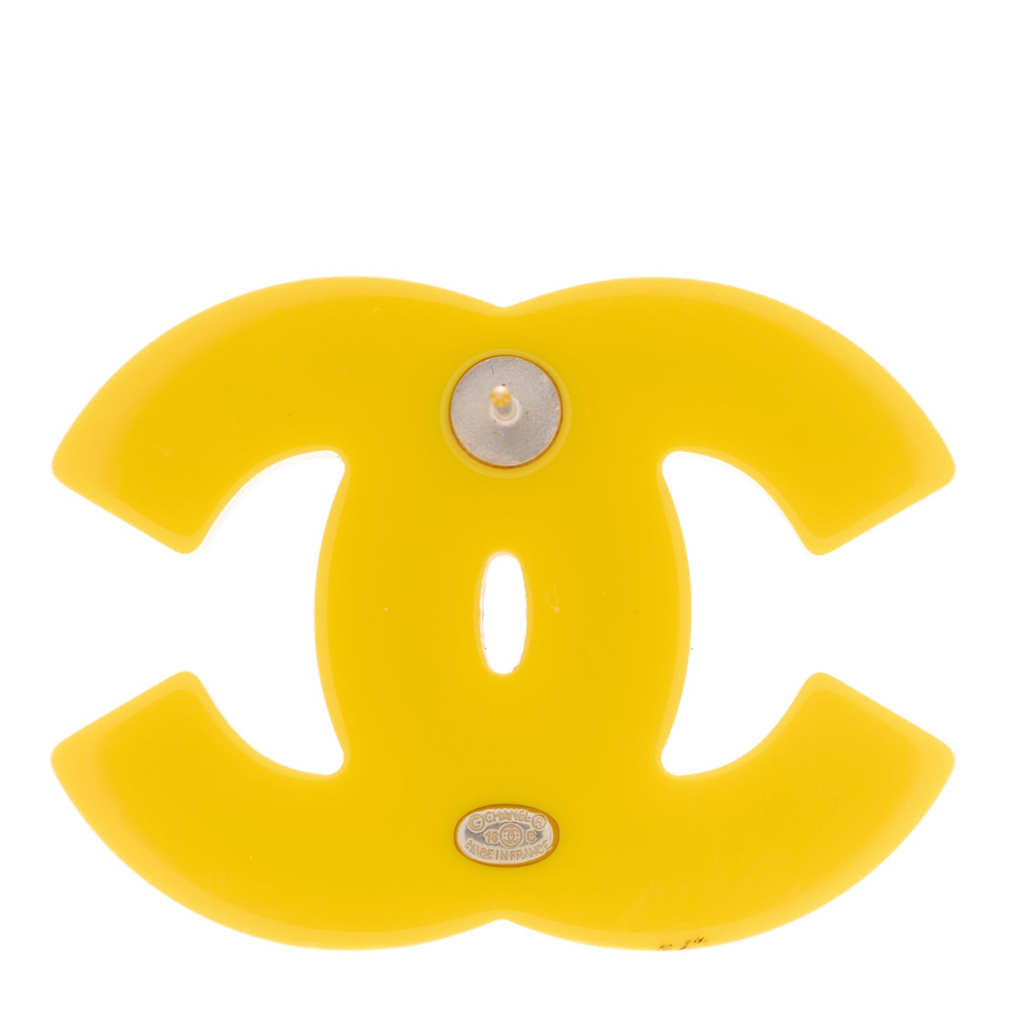 Resin Glitter Crystal CC Brooch Yellow Blue