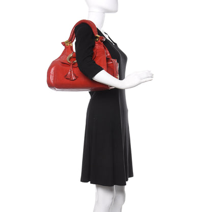 Jimmy Choo Shiny Calfskin Satchel Red 2 of 14