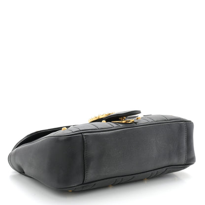Gucci Calfskin Matelasse Studded Small Pearly GG Marmont Shoulder Bag Black 4 of 11