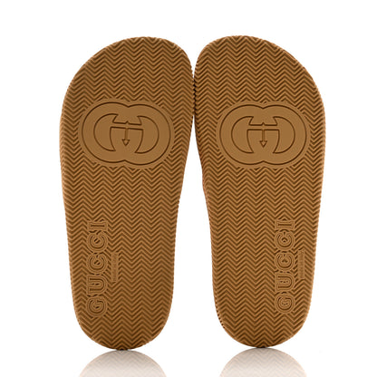 Gucci Rubber Web Womens Interlocking G Slide Sandals 36 Mystic White Green Red 5 of 9