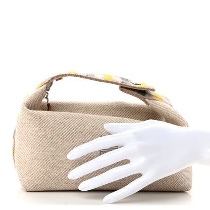Hermes Wool Small Au Carre Bride-A-Brac Pouch Seigle 2 of 7