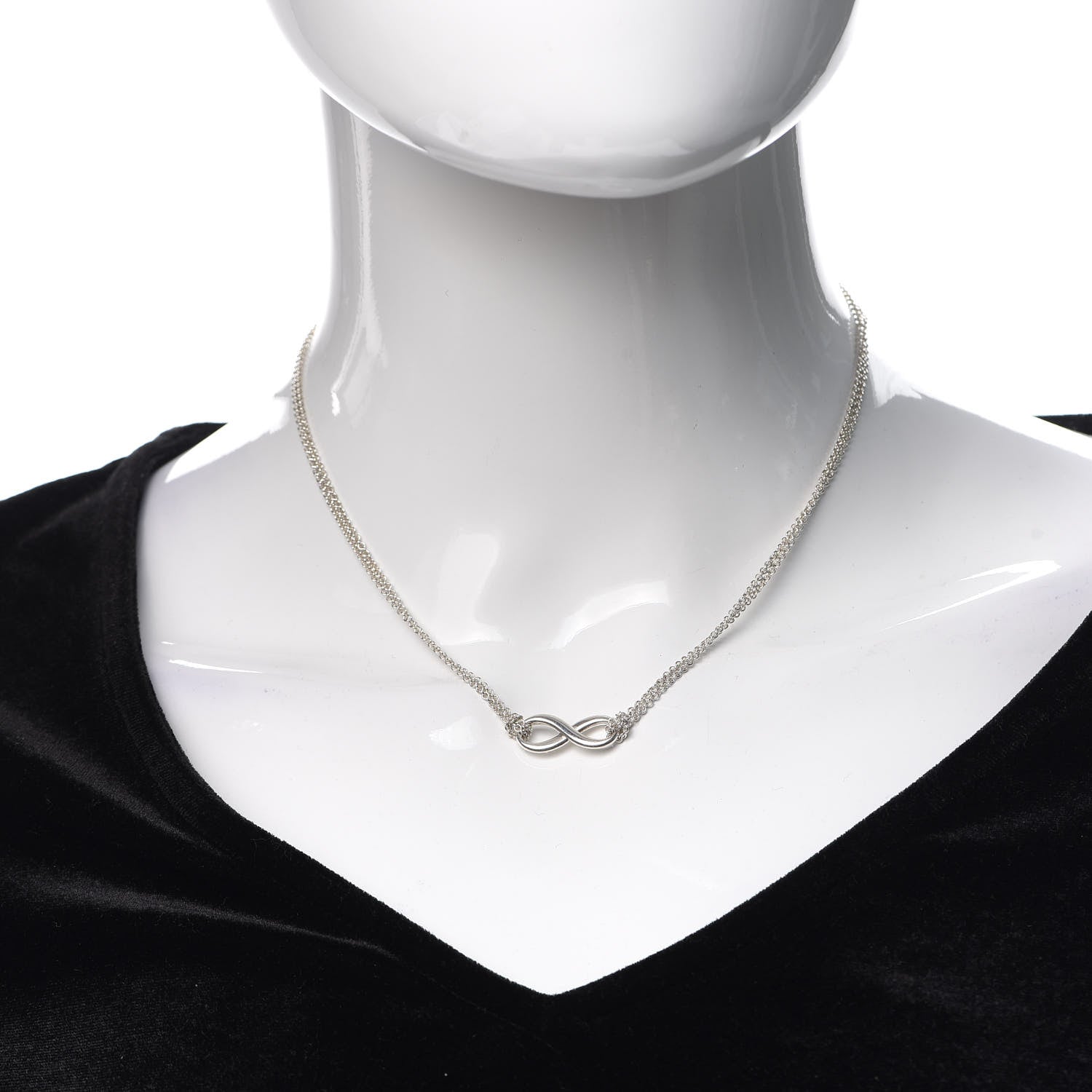 Tiffany Sterling Silver Infinity Pendant Necklace 2 of 5